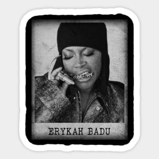 Erykah Badu Distressed Sticker